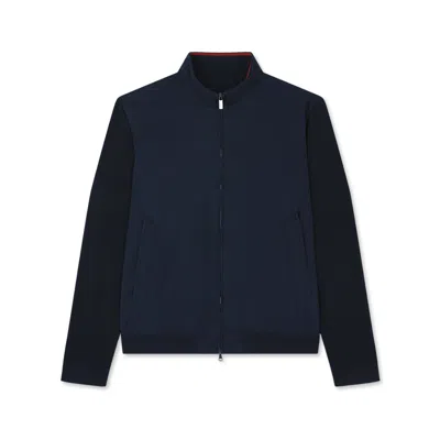 Paul & Shark Cardigan Hybrid Zip-up In Lana In Blu