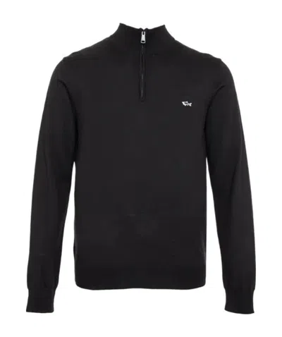 Paul & Shark Zipper Detail Pullover In Black