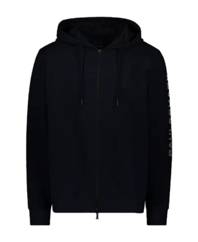 Paul & Shark Zipper Hooded Casual Jacket In Black