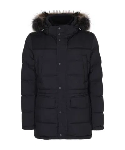 Paul & Shark Zipper Quilted Down Jacket In Black