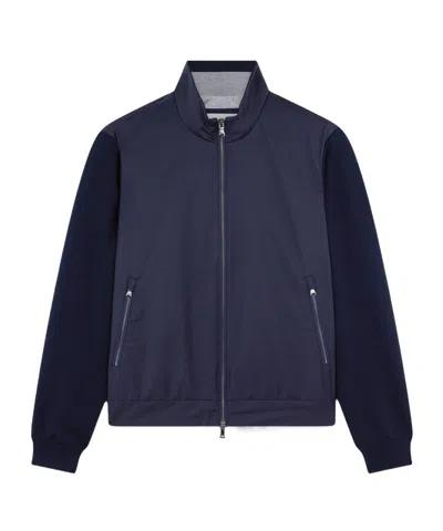 Paul & Shark Zippered Knitted Cardigan In Blue