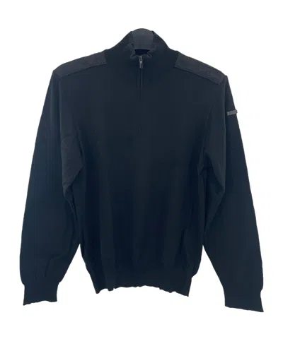 Paul & Shark Zippered Long-sleeved Sweater In Black
