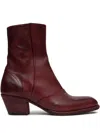 Paul Silence Zip-detail Leather Boots In Red