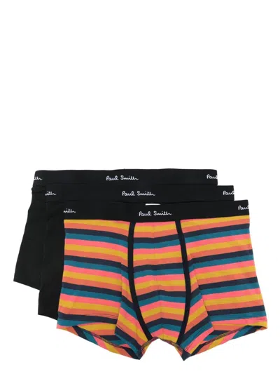 Paul Smith Logo-waistband Boxers (pack Of Three) In Black