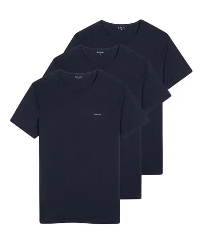 Paul Smith 3 Pack Short Sleeve T Shirt Navy In Blue