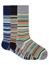 Paul Smith 3-pack Striped Socks In Multi