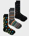 Paul Smith Men's 3-pack Variety Patterns Socks In Multi