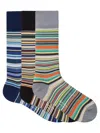 Paul Smith 3-pack Striped Socks For Men In Multicolour
