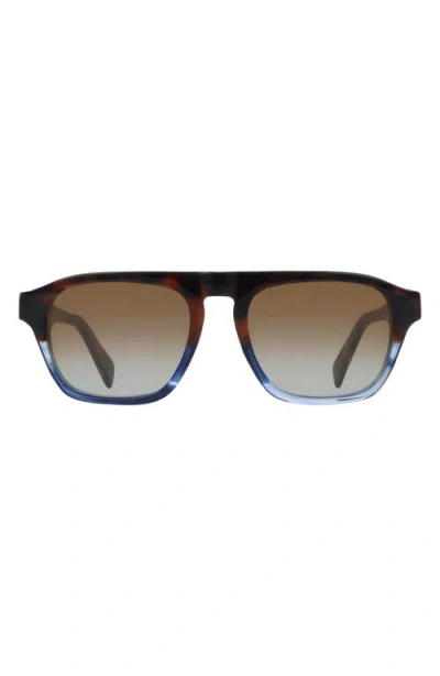 Paul Smith 54mm Modified Rectangular Sunglasses In Havana/striped Blue