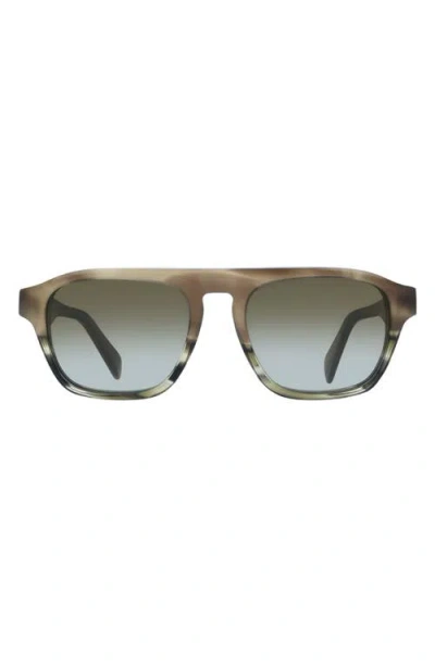 Paul Smith 54mm Modified Rectangular Sunglasses In Khaki/striped Green