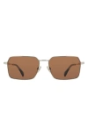 Paul Smith 58mm Modified Rectangular Sunglasses In Gold/brown