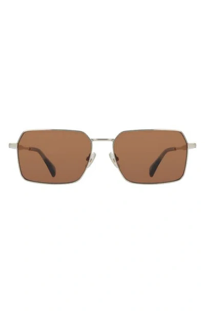 Paul Smith 58mm Modified Rectangular Sunglasses In Gold/brown