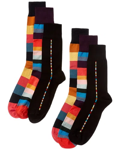 Paul Smith 6pk Artist Socks Gift Set In Black