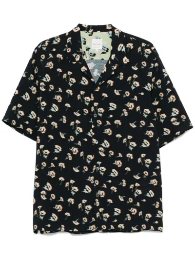 Paul Smith Floral-print Shirt In 蓝色