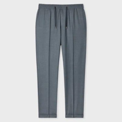 Paul Smith A Suit To Travel In - Slim-fit Blue Marl Drawstring-waist Wool Trousers In Gray