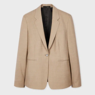 Paul Smith A Suit To Travel In - Women's Stone One-button Wool Blazer Brown