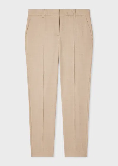 Paul Smith A Suit To Travel In - Women's Stone Slim-fit Wool Trousers Brown In Neutral