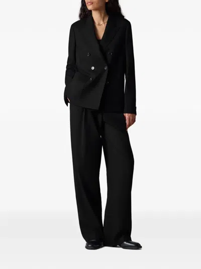 Paul Smith A Suit To Travel In Double-breasted Wool Blazer In Black