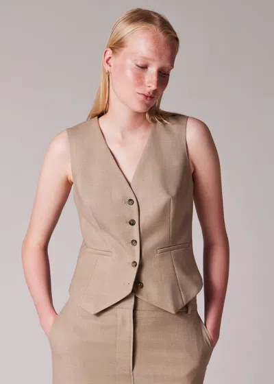 Paul Smith A Suit To Travel In - Women's Stone Wool Travel Waistcoat Brown