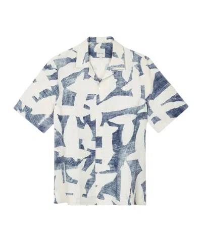 Paul Smith Abstract Cutout Camp-collar Shirt In White