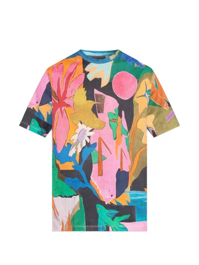 Paul Smith Abstract Floral-print T-shirt In Multi