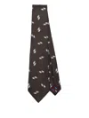 Paul Smith Abstract-pattern Silk Tie In Brown