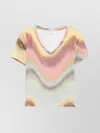 Paul Smith Abstract Pattern V-neck Top Ribbed Texture