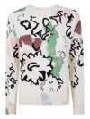 Paul Smith Abstract-print Crew-neck Jumper In White