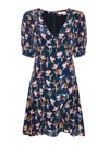 Paul Smith Abstract Print V-neck Mini Dress In Dark Blue