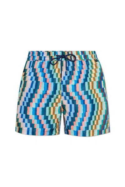 Paul Smith Drawstring Swimming Trunks In Blue
