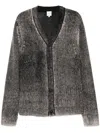 Paul Smith Charcoal Acid-wash Wool-mohair Cardigan White In Grey