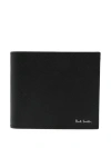 Paul Smith Textured Lambskin Bifold Wallet With Signature Detail In Black