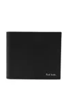 Paul Smith Textured Lambskin Bifold Wallet With Signature Detail In Black