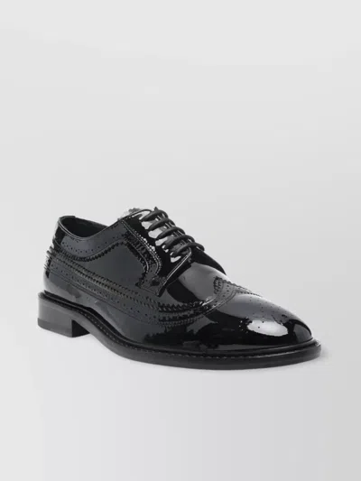 Paul Smith Almond Toe Brogues In Patent Finish