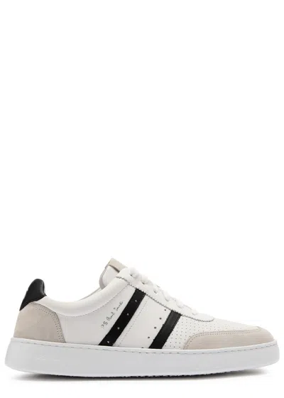 Paul Smith Amos Panelled Leather Sneakers In Off White