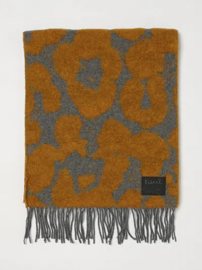 Paul Smith Animal Print Wool Scarf With Fringed Edges In Multicolor