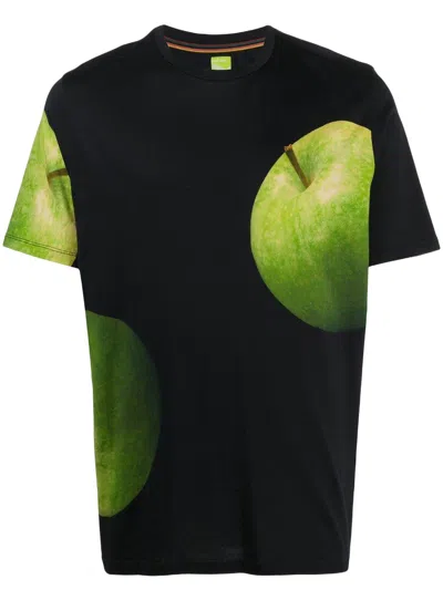 Paul Smith Apple Print T-shirt In Black