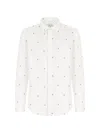Paul Smith Embroidered Pattern Shirt Button Down Collar In White