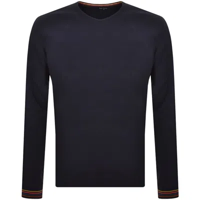 Paul Smith Artist Rib Sweatshirt Navy In Black