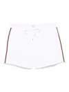 Paul Smith Mare Bianco Swim Shorts With Drawstring Waist And Side Stripes In White