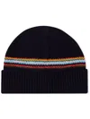 Paul Smith Stripe Detailing Beanie In Blue