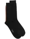 Paul Smith Artist Stripe-detail Cotton Socks In Black