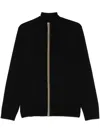 Paul Smith Artist-stripe Detailed Cardigan In Black