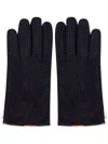 Paul Smith Navy Suede 'artist Stripe' Piping Gloves Blue In Blue