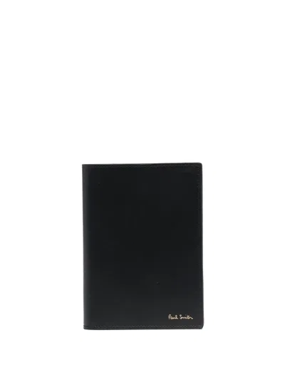 Paul Smith Artist Stripe-print Leather Cardholder In Black