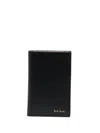 Paul Smith Artist Stripe-print Leather Cardholder In Black