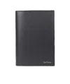 Paul Smith Signature Stripe-print Leather Cardholder In Black