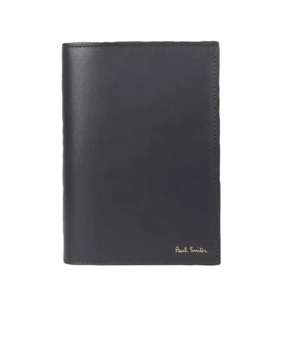 PAUL SMITH ARTIST STRIPE-PRINT LEATHER CARDHOLDER