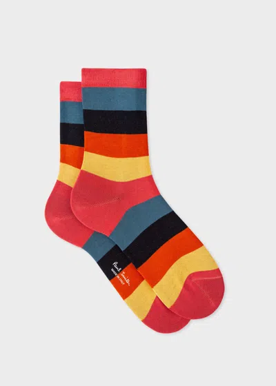 PAUL SMITH 'ARTIST STRIPE' SOCKS RED