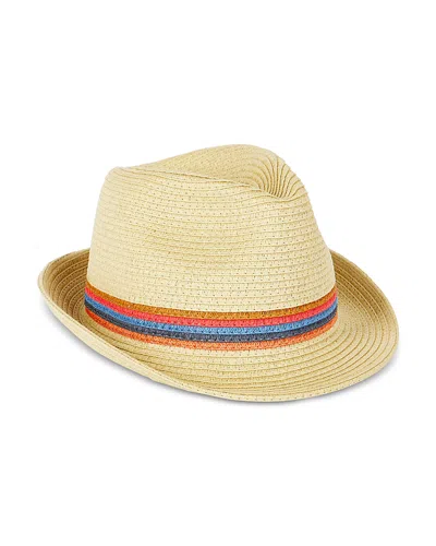 Paul Smith Artist Stripe Trilby Hat In Brown